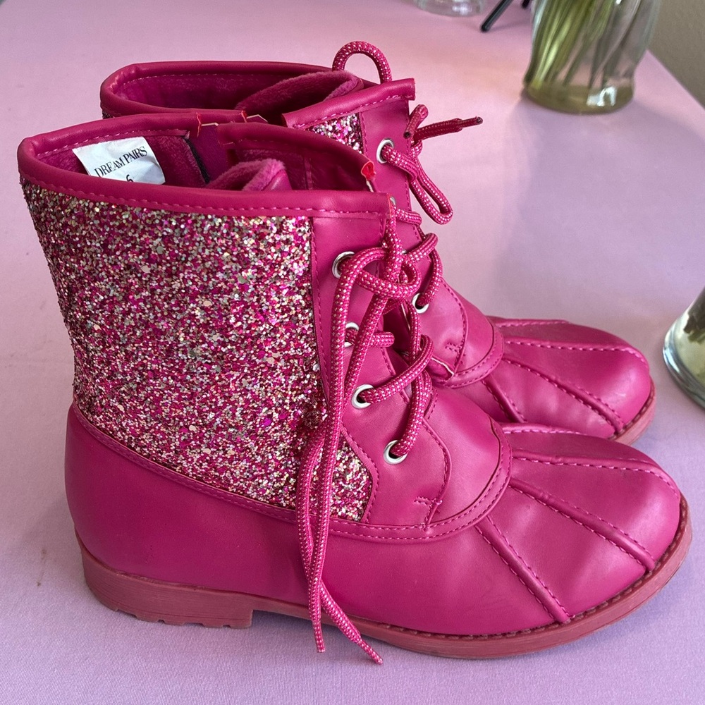 Sparkly Fuchsia Kids Boots